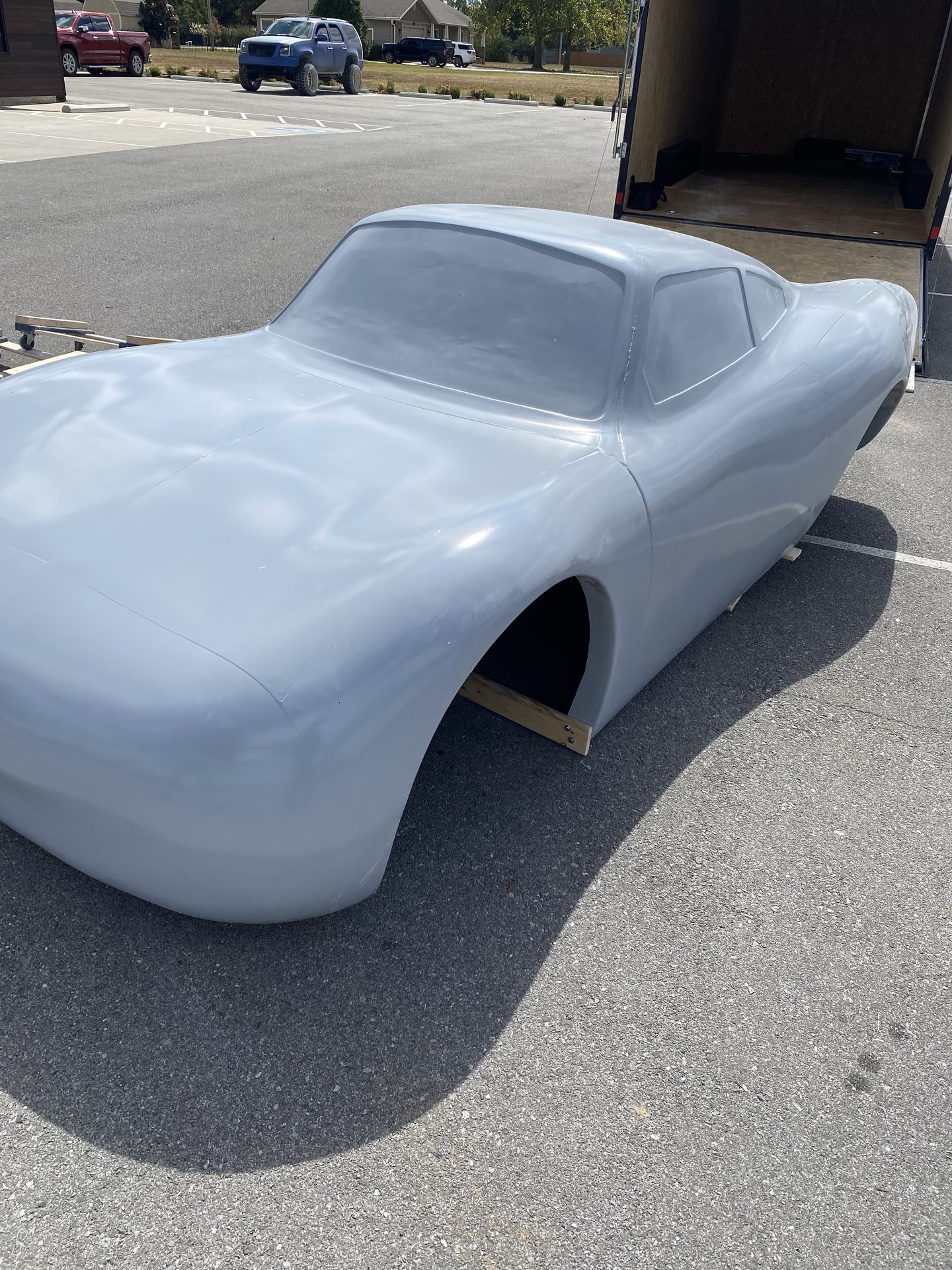 Race car body in gray primer