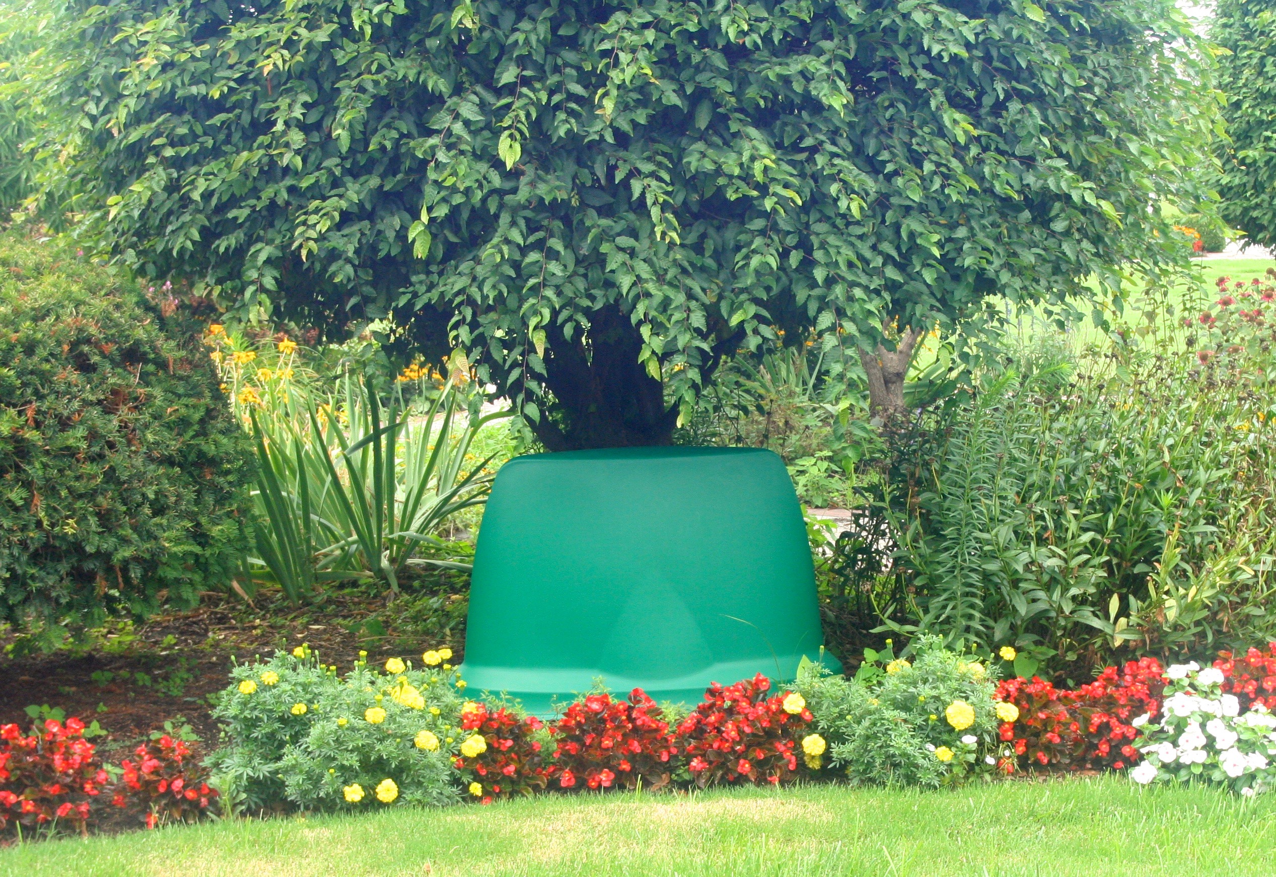 Rbox enclosure blended into a landscaped area